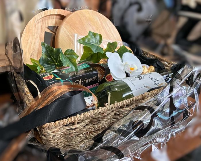 Cheese Board with Wine Gift Hamper - Image 4